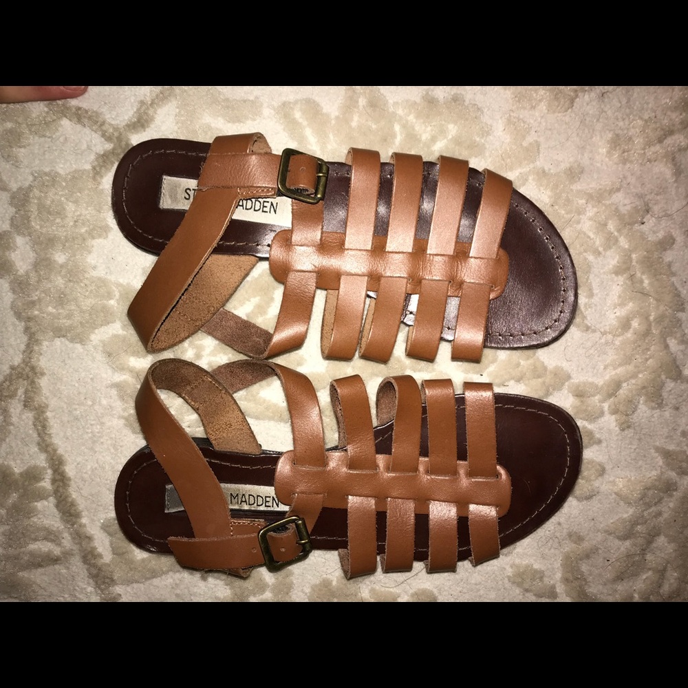 Caleigh cognac Leather sandal - Steve Madden